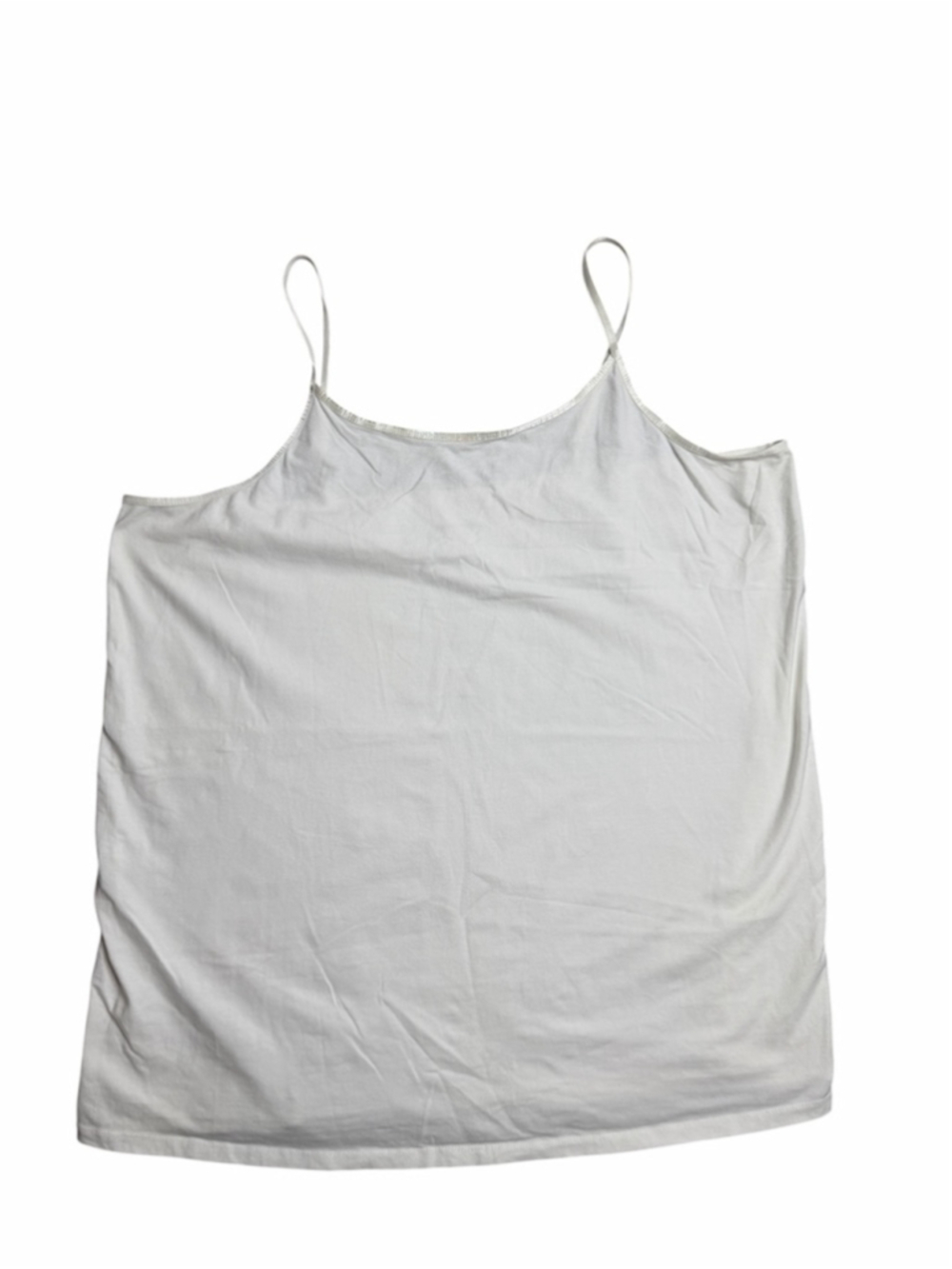 Woman Within 2X White Adjustable Strap Cami Tank Top Plus Size 26/28 Layering To